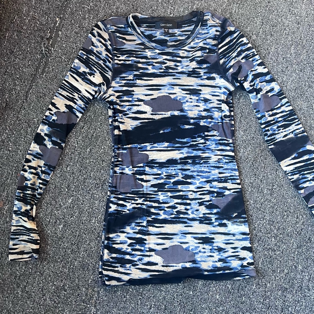 Karen Kane Semi Sheer Nylon Mesh Long Sleeve Blouse - Medium!